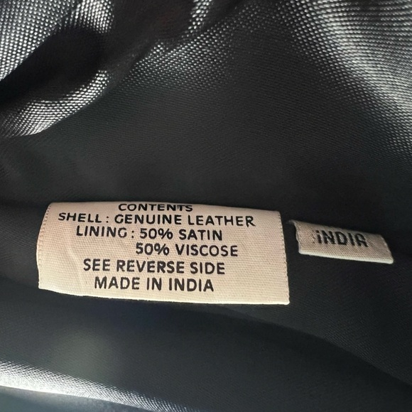 Evan-Picone Genuine Leather Jacket Black Bomber Moto Style Size 38 Medium Large - Picture 8 of 10